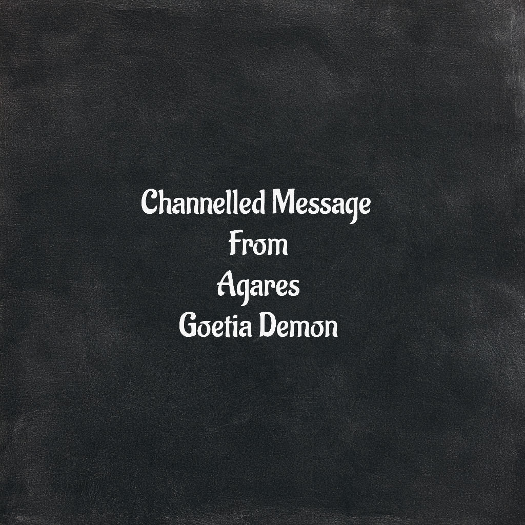 Channelled Message From Agares Goetia Demon Same Day