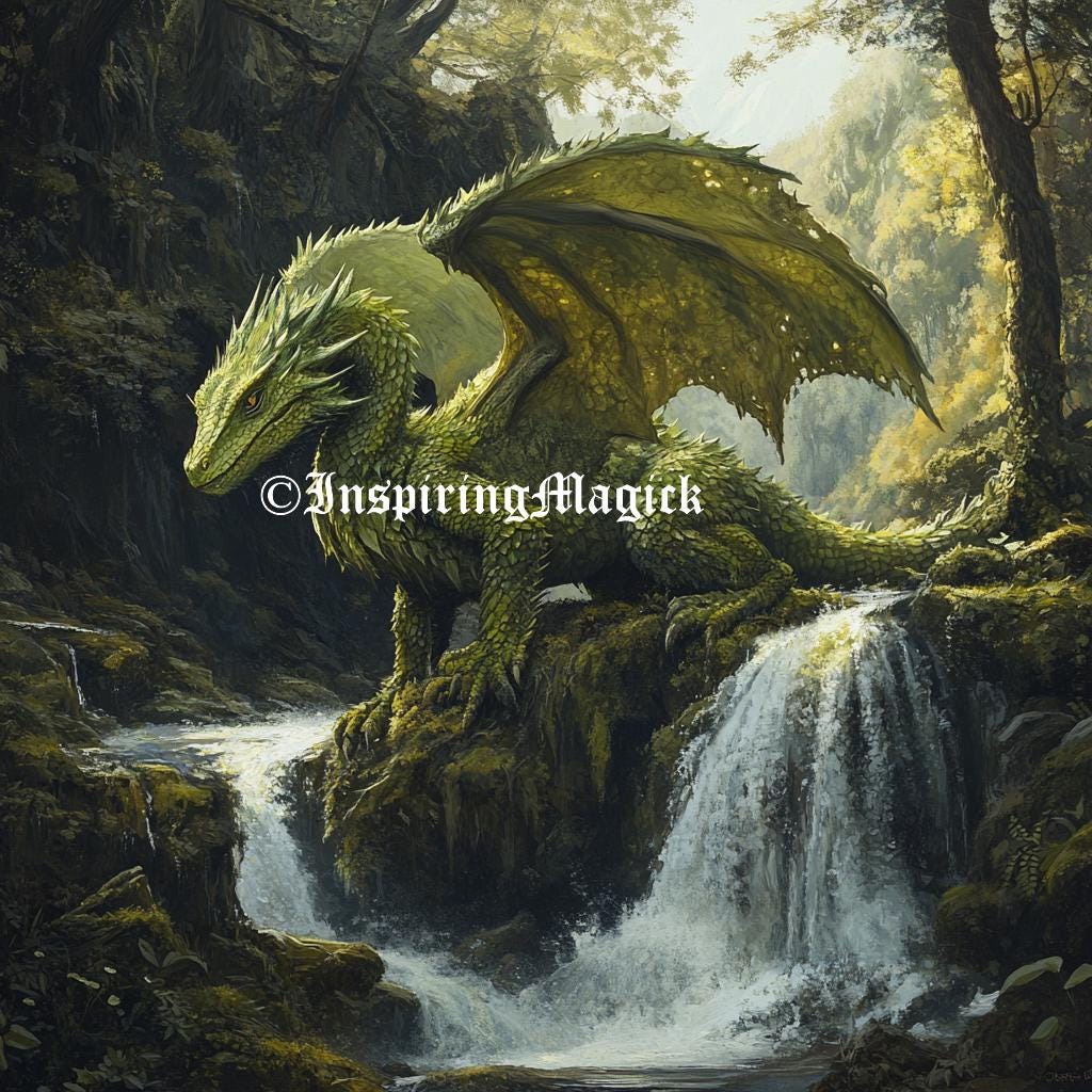 Moss Dragon Spirit Companion. Healing. Balance. Cleansing. Protection.  Custom Conjuring.  Remote Binding