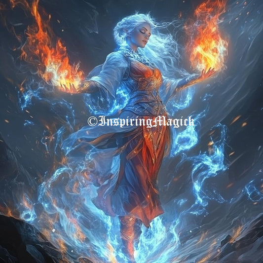 Fire And Ice Elemental Spirit Guide And Companion  Conjuring Remote Binding.