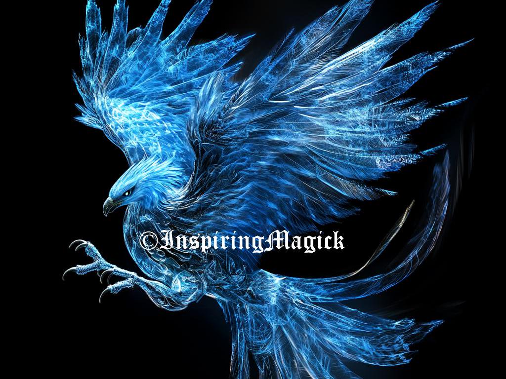 Blue Ice Phoenix Spirit Guide Spirit Companion Conjuring Binding