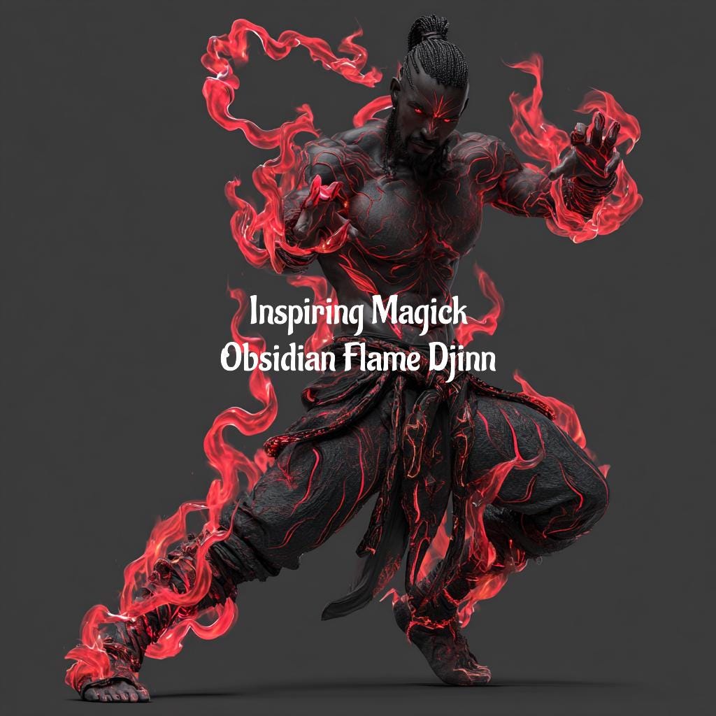 Male Obsidian Flame Djinn Spirit Companion Distance Binding Pdf Delivery