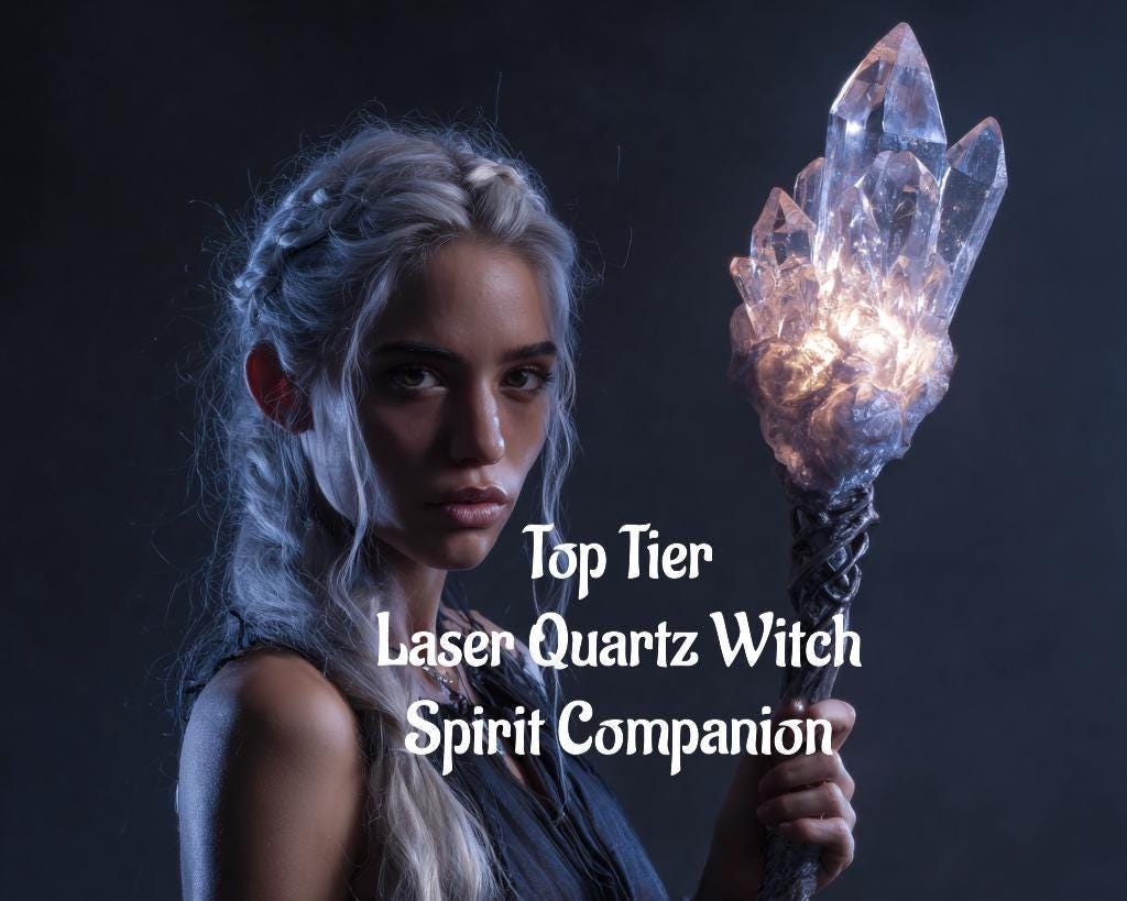 Laser Quartz Witch Spirit Companion Top Tier. Conjuring. Digital Service