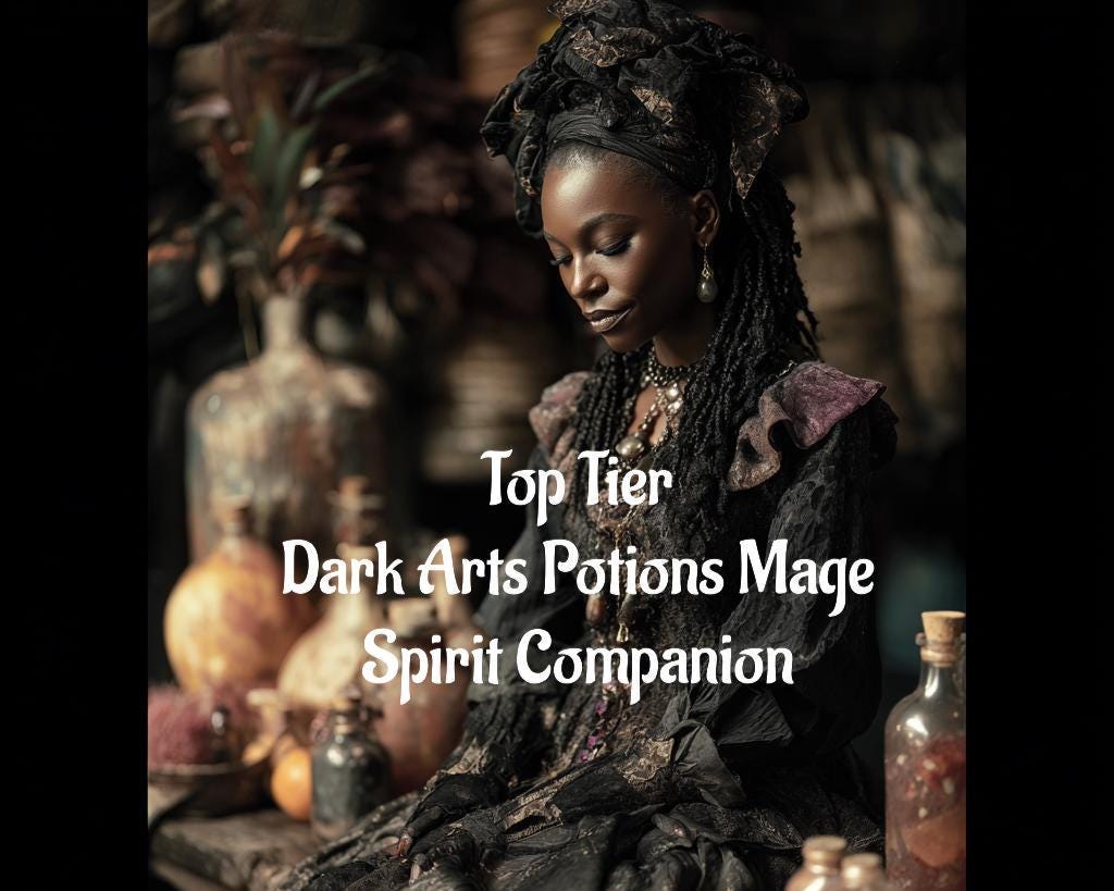 Dark Arts Female Potions Witch. Spirit Companion Top Tier Conjuring.