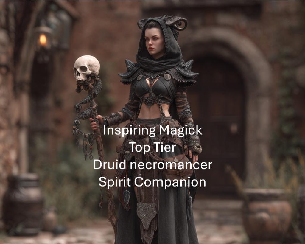 Female Necromancer Druid Spirit Companion Top Tier Conjuring
